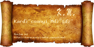 Karácsonyi Máté névjegykártya