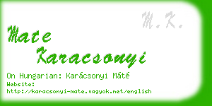mate karacsonyi business card