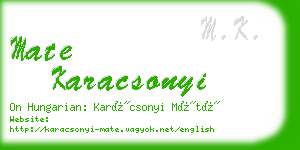 mate karacsonyi business card